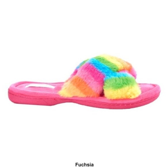 Fifth & Luxe Rainbow X Band Slippers Size 9 Fuchsia Pink - Picture 13 of 13
